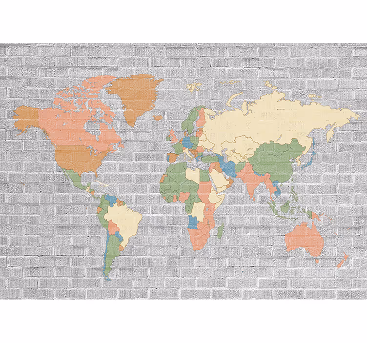 World map wallpaper extensive global atlas - TenStickers