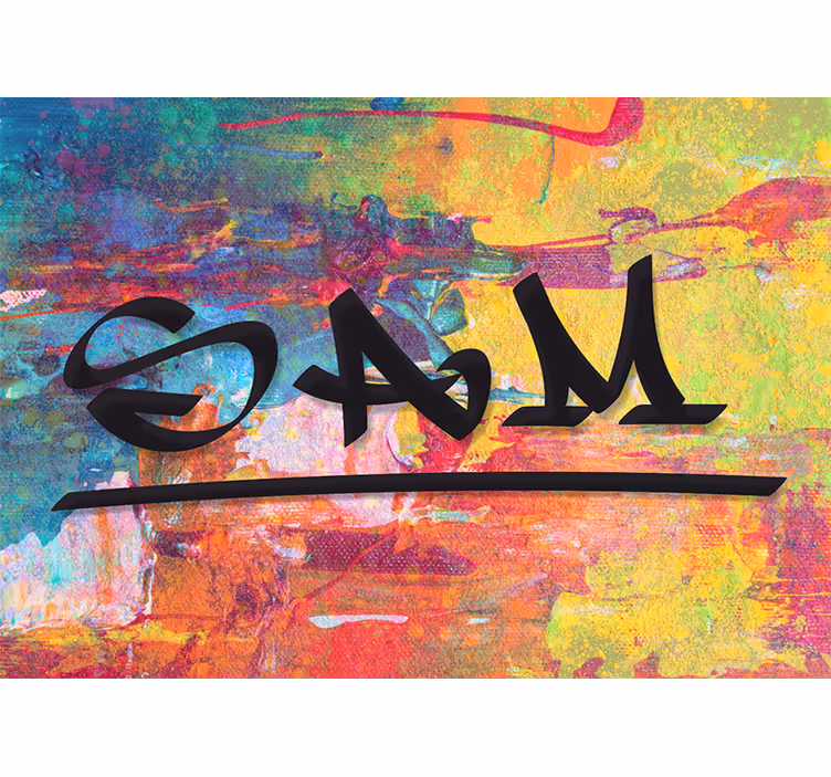 Personalized wall mural colorful name art - TenStickers
