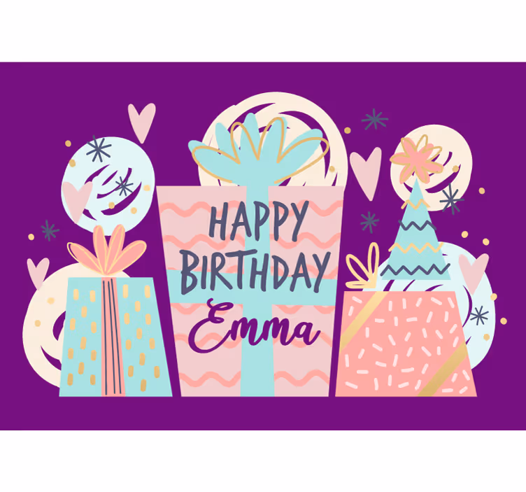 Customizable Happy Birthday  custom wall mural - TenStickers