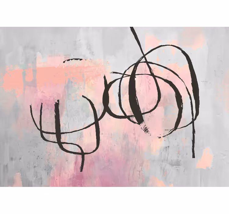 Abstract wall mural with dynamic curved lines - TenStickers