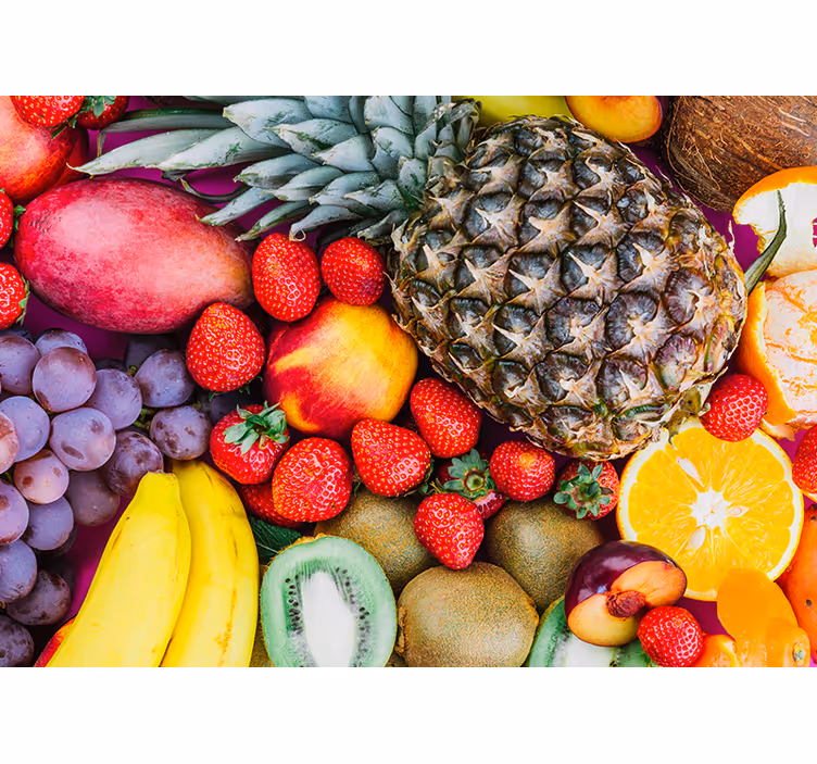 Vibrant fruit medley flower wall mural - TenStickers
