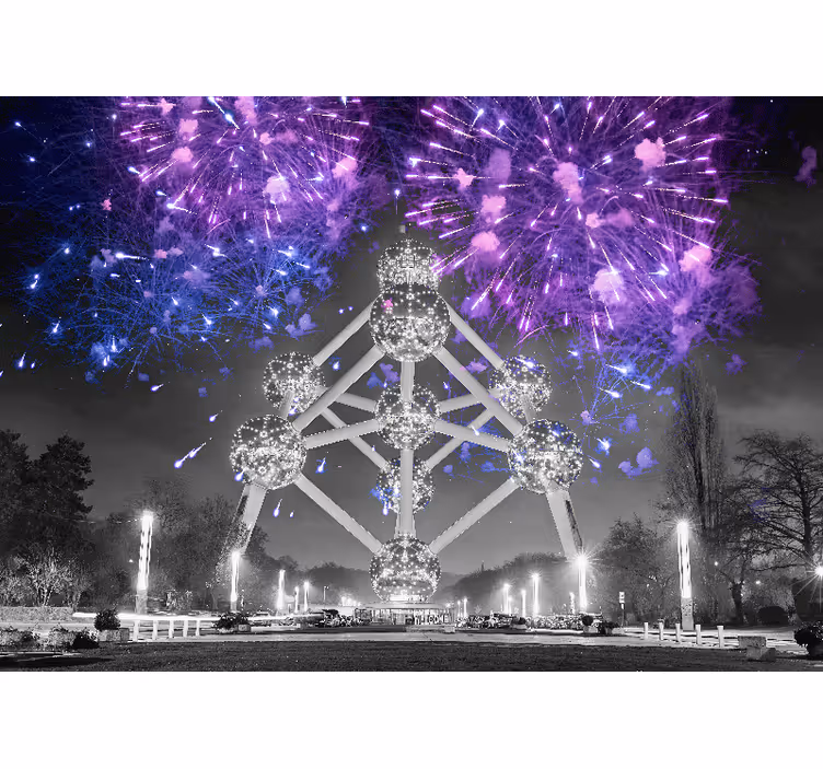 Fire works Atonium wall mural - TenStickers