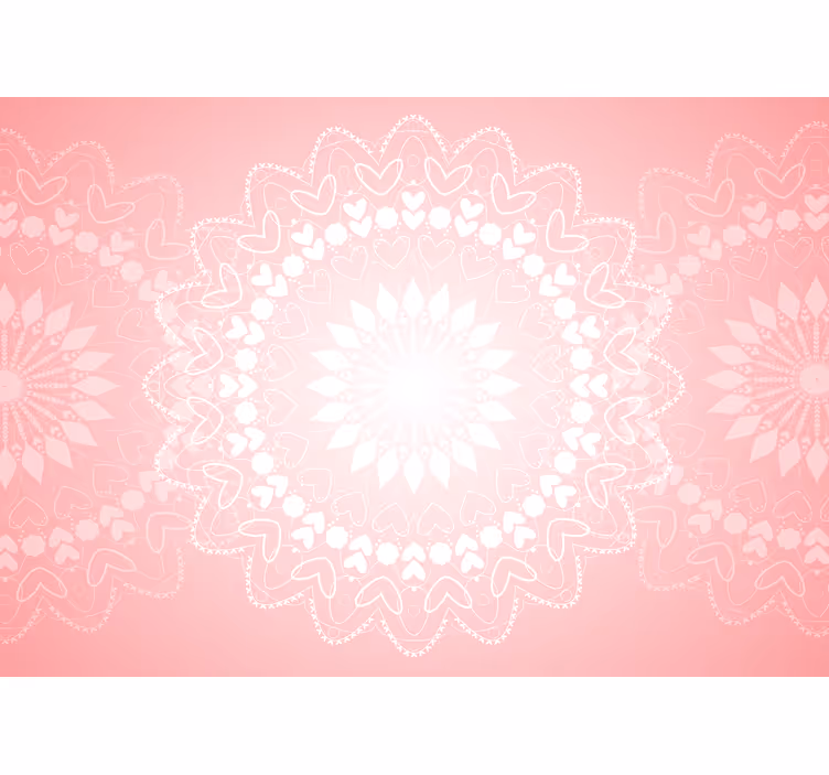 Heart Mandala Design romantic wall mural - TenStickers