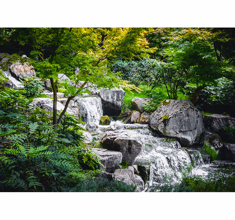 Wall mural nature flowing stream pebbles - TenStickers