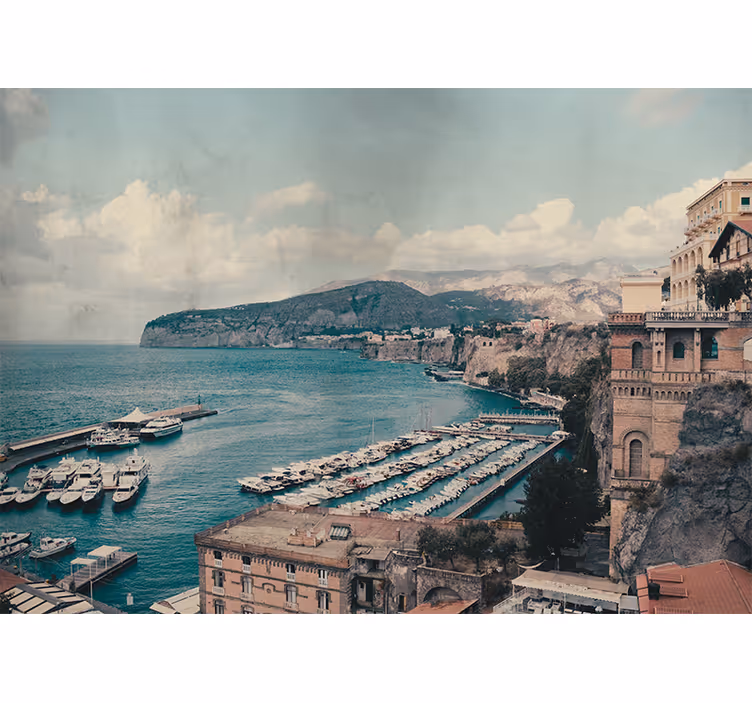 Coastal Harbor View city wall mural - TenStickers