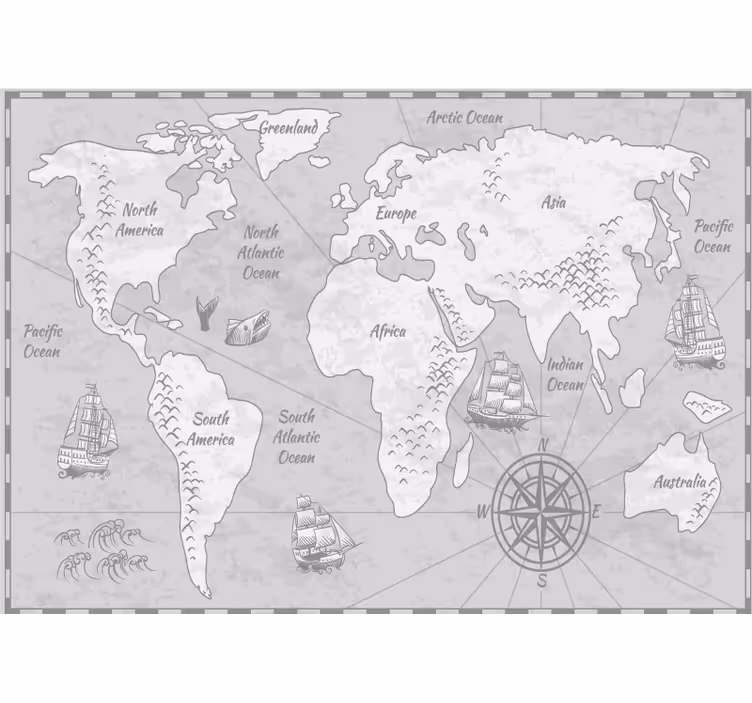 World map wallpaper for global exploration - TenStickers