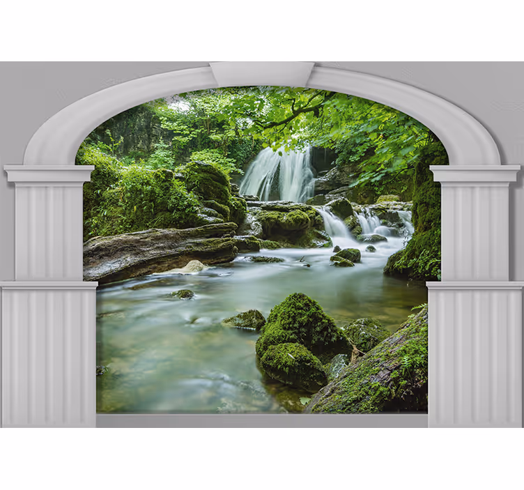 Wall mural nature gentle waterfall scene - TenStickers