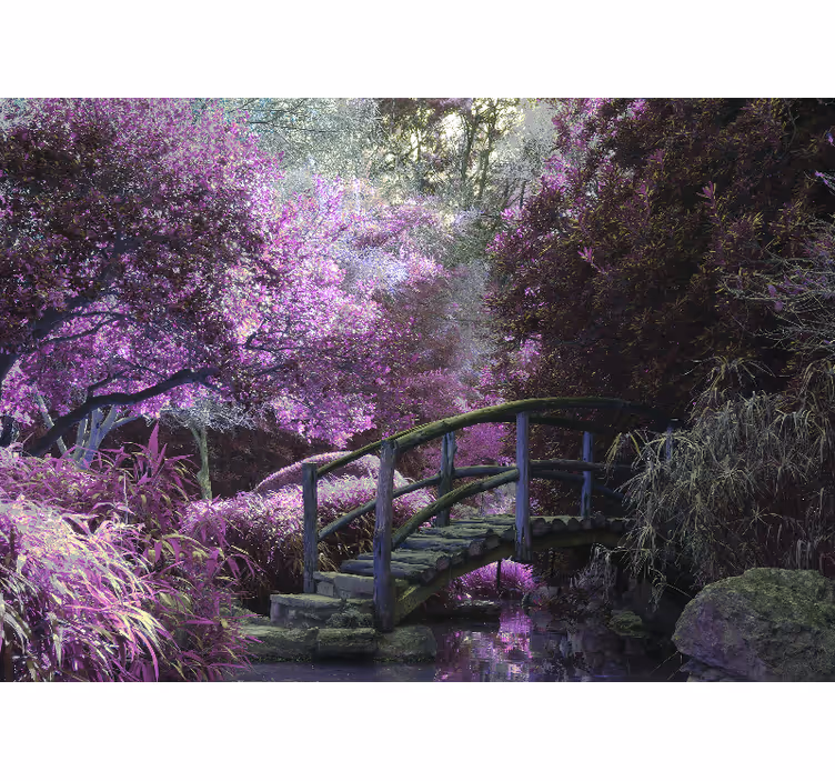 Serene Bridge Landscape wall mural nature - TenStickers