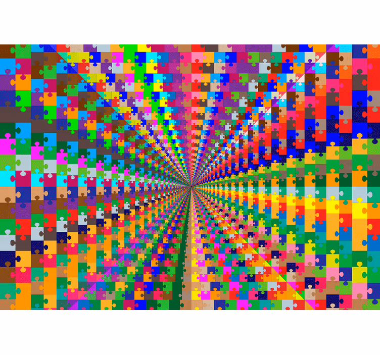 Puzzle explosion wall mural 3d - TenStickers