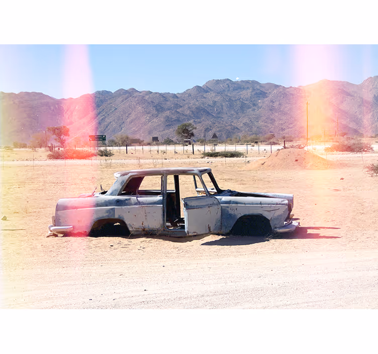 Abandoned classic car wall mural vehicle - TenStickers