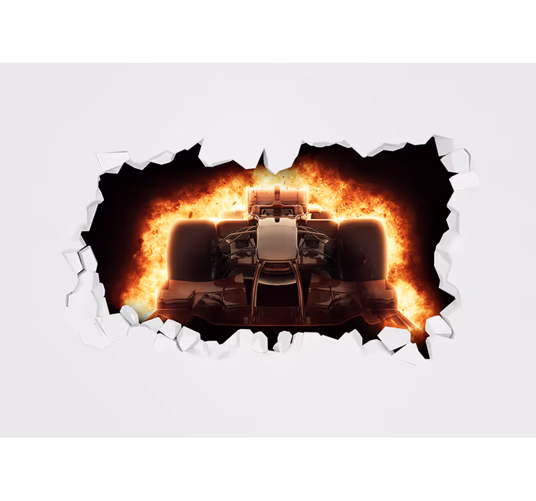 Fire truck breaking white  Car wall mural - TenStickers