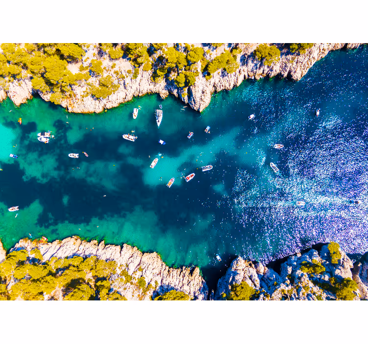 Aerial Coastal View landscape wall mural - TenStickers