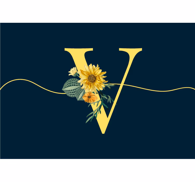 Sunflower Initial Elegance flower wall mural - TenStickers