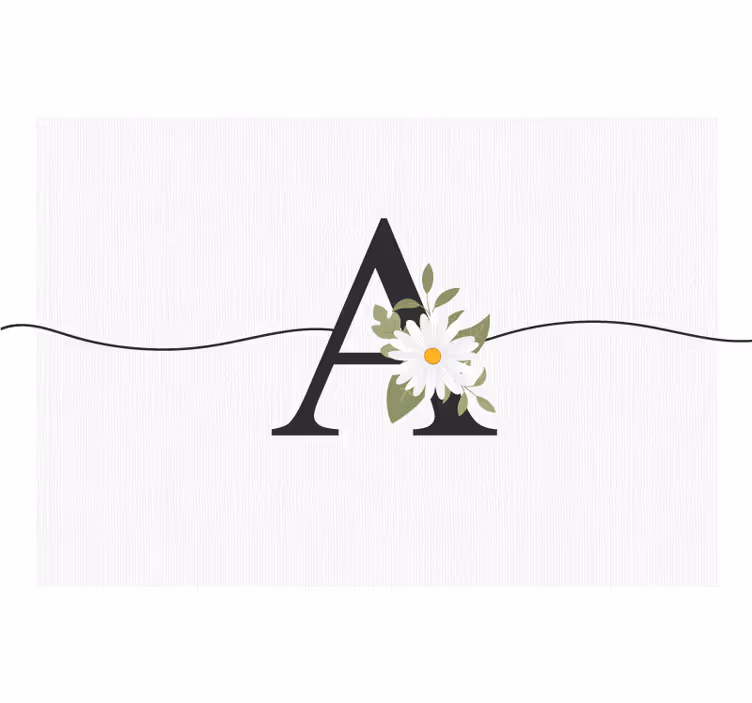 Wall mural teen bedroom personalized initial daisy - TenStickers