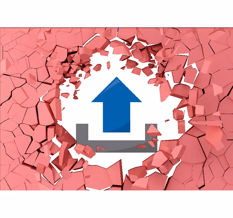 Wall mural 3d breaking through barriers - TenStickers