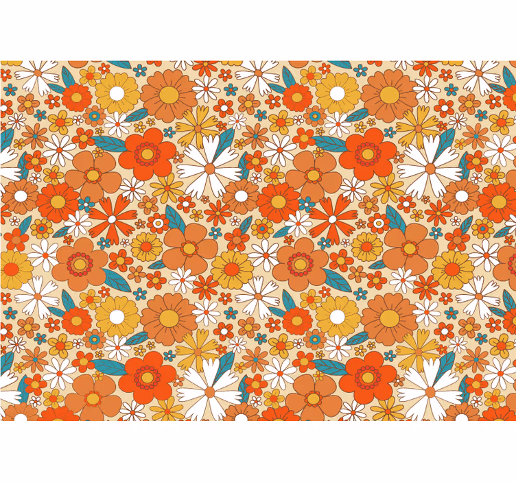Flower wall mural vibrant floral design - TenStickers