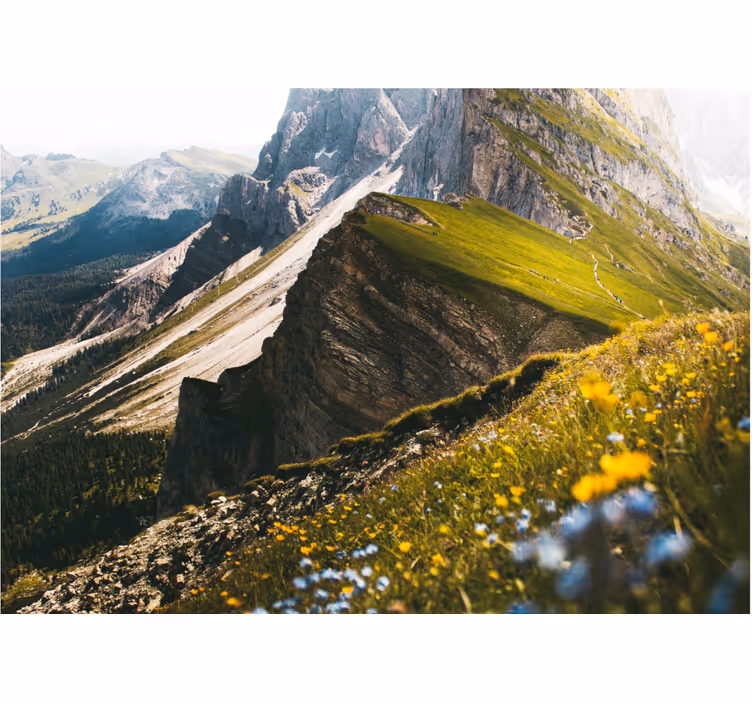 Landscape wall mural mountainous terrain art - TenStickers