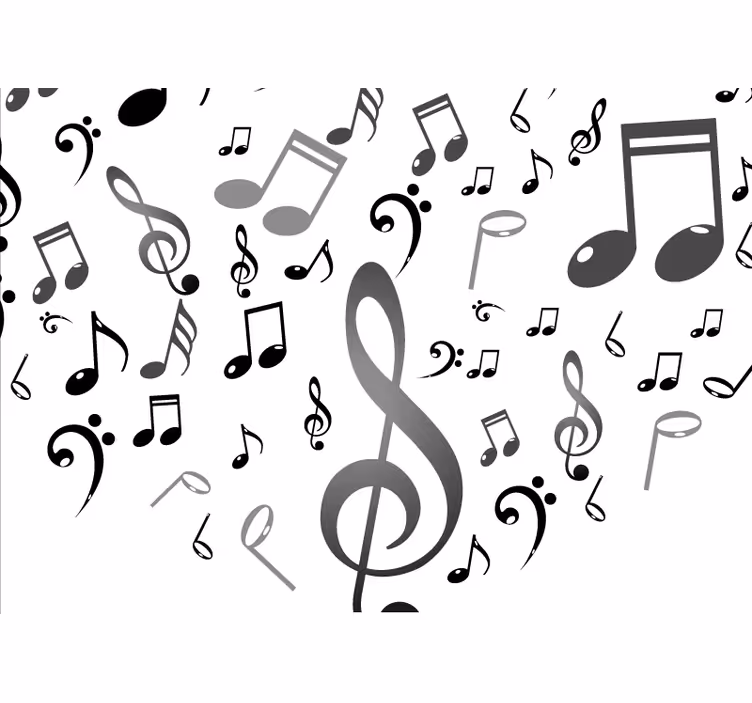 Music wall mural with musical notes design - TenStickers