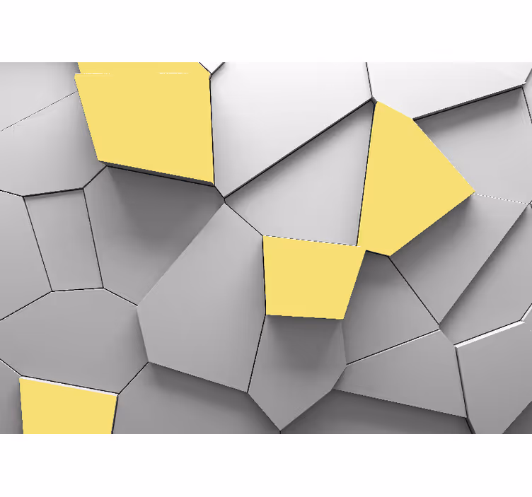 Geometric yellow panels wall mural 3d - TenStickers
