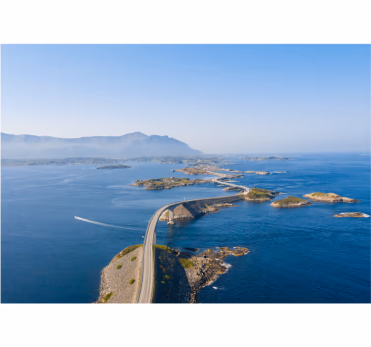 Wall mural mountain coastal pathway scene - TenStickers