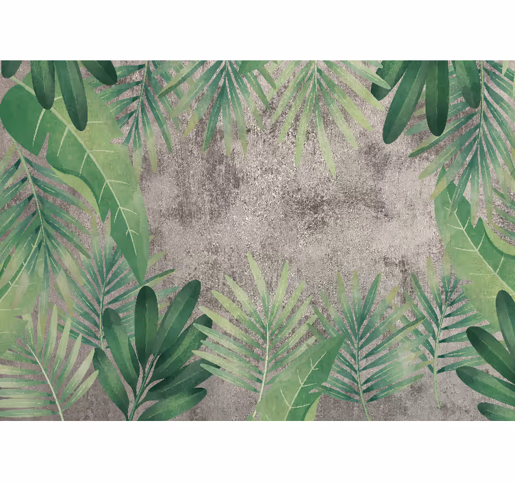 Vibrant Green Leaves wall mural nature - TenStickers