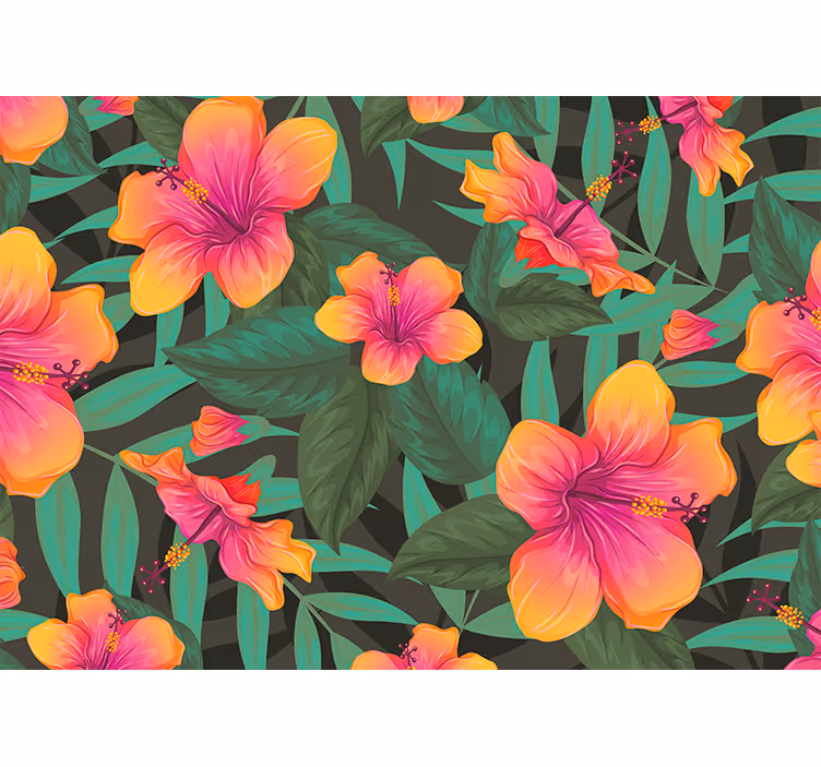 Colorful tropical petals nature wall mural - TenStickers