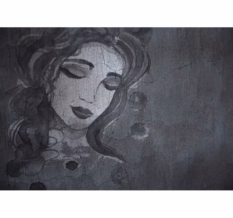 Art wall mural elegant woman portrait - TenStickers