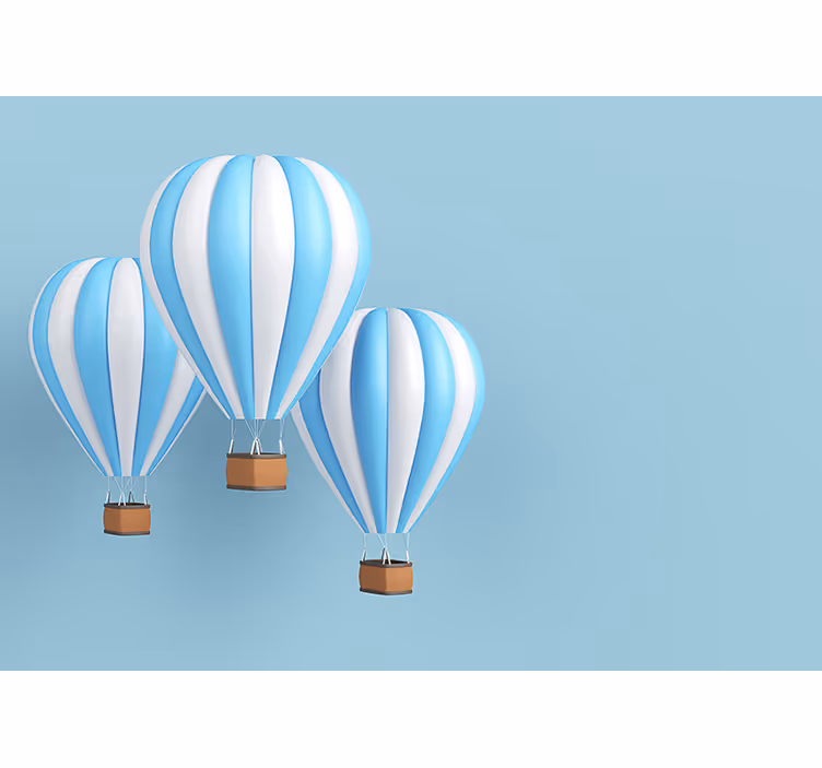 Childrens wall mural skyward hot air balloons - TenStickers