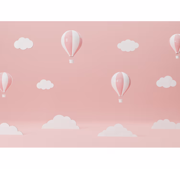 Romantic wall mural colorful sky balloons - TenStickers