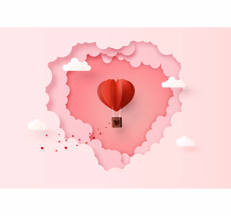 Hot air balloon and cloud Kids wall Murals - TenStickers