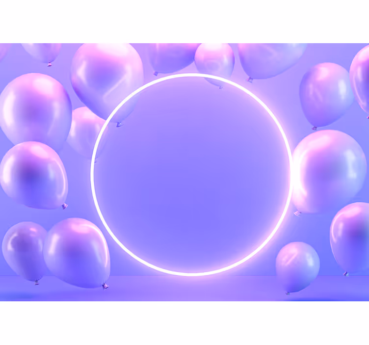 Romantic wall mural floating balloons circle - TenStickers