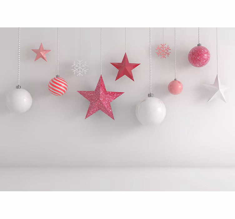 Pink ornaments balloons Kids wall Murals - TenStickers