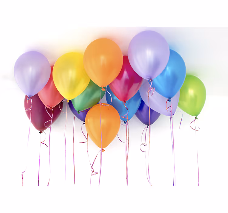 Romantic wall mural with vibrant celebration balloons - TenStickers