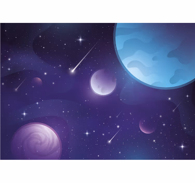 Space wall mural celestial orbital view - TenStickers