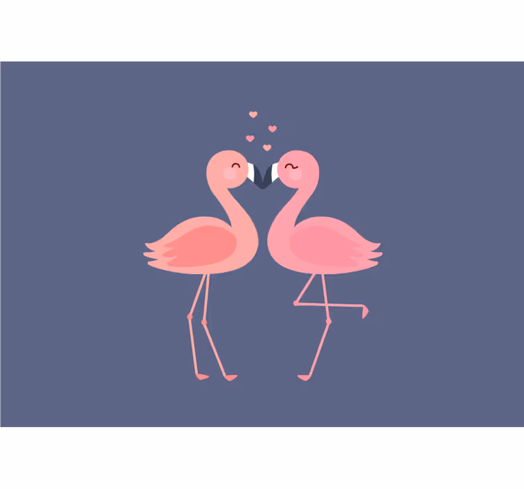 Romantic wall mural flamingos in affection - TenStickers