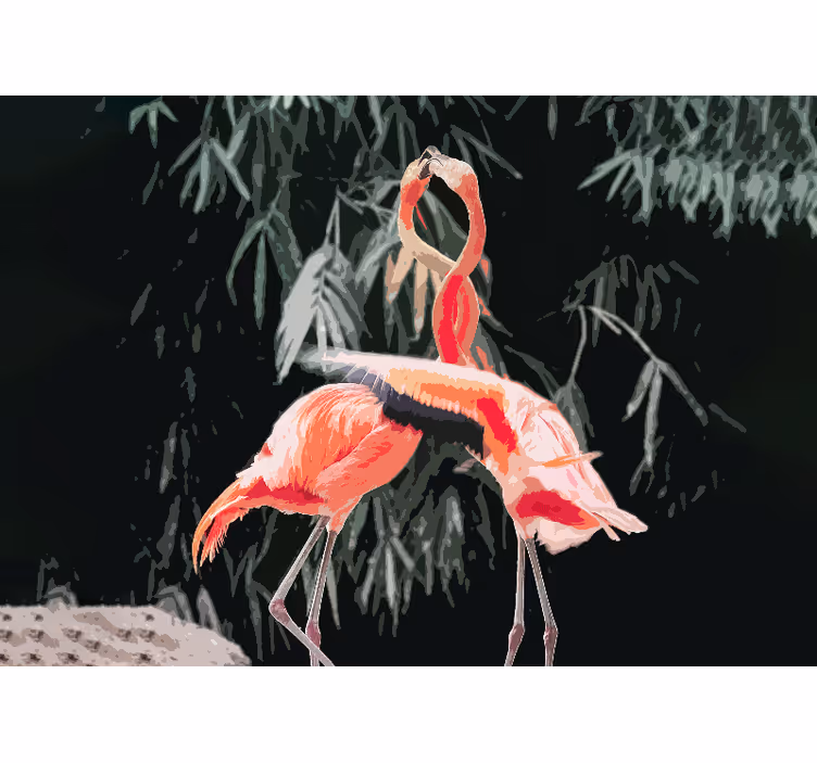 Flamingo love dance wall mural master bedroom - TenStickers