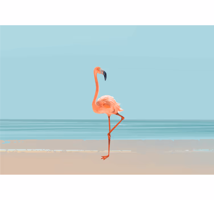 Under the sea wall mural flamingo at the shore - TenStickers