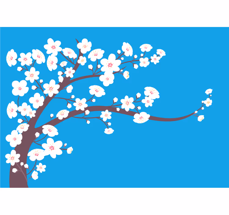Flower wall mural sakura blossom branch - TenStickers