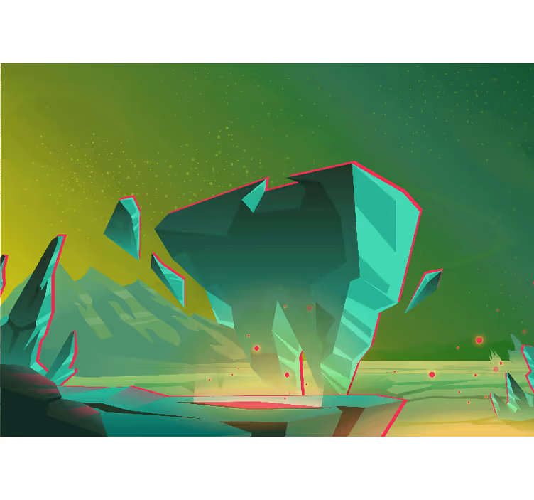 Abstract wall mural in geometric green shapes - TenStickers