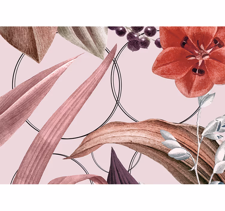 Flower wall mural floral pattern design - TenStickers