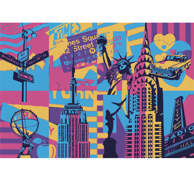 Pop art painting New York Urban Art Wall Mural - TenStickers