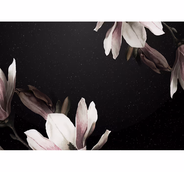 Flower wall mural magnolia floral design - TenStickers