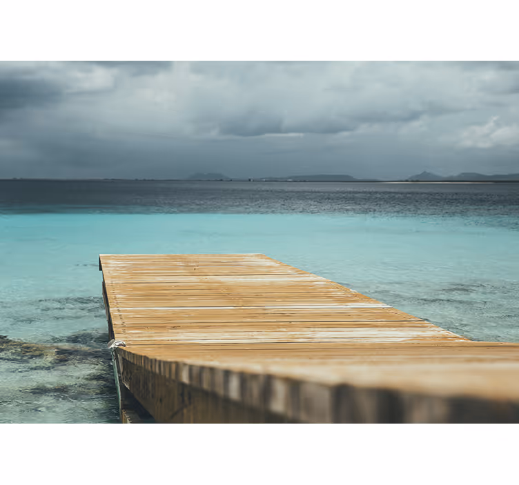 Wall mural nature serene seaside dock - TenStickers