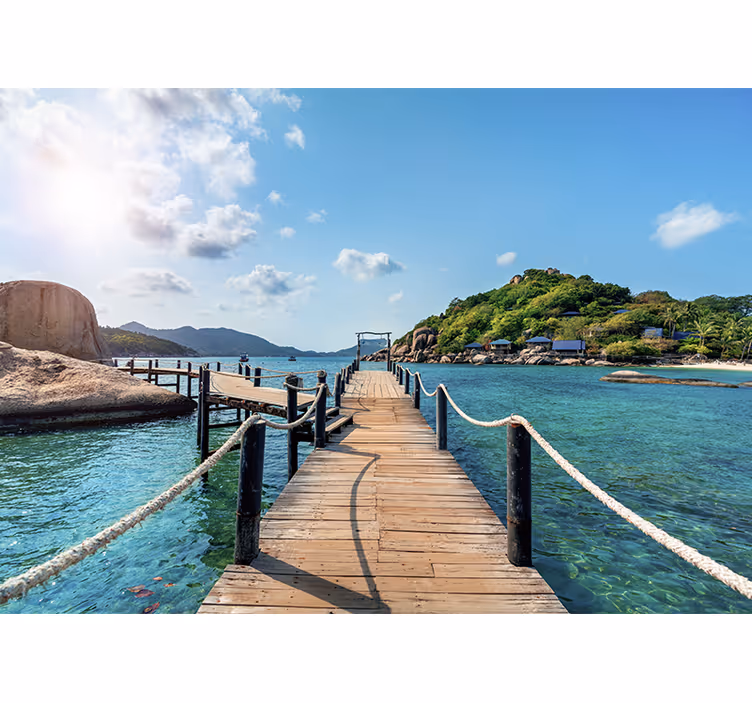 Landscape wall mural tranquil coastal path - TenStickers