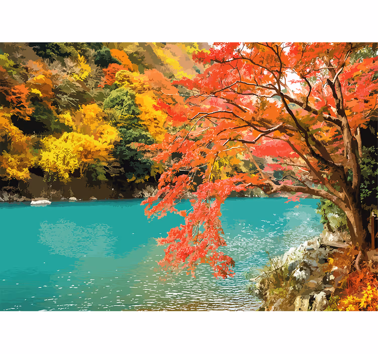 Wall mural nature lively autumn landscape - TenStickers