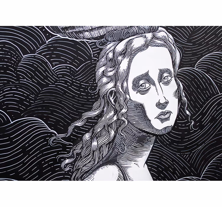 Art wall mural intricate female portrait - TenStickers