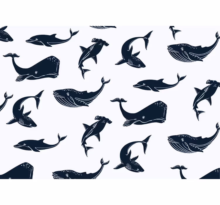 Animals wall mural with ocean life designs - TenStickers
