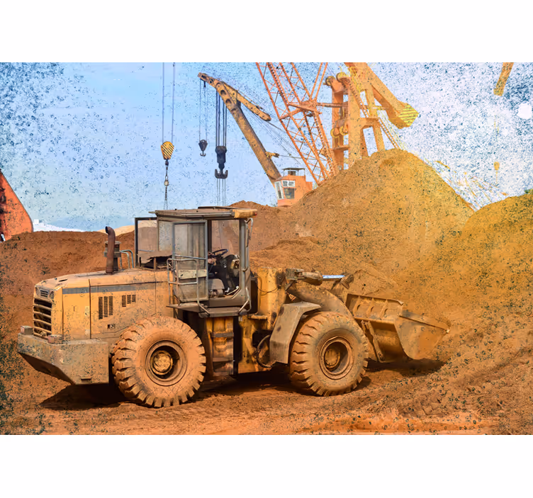 Wall mural vehicle construction loader artwork - TenStickers