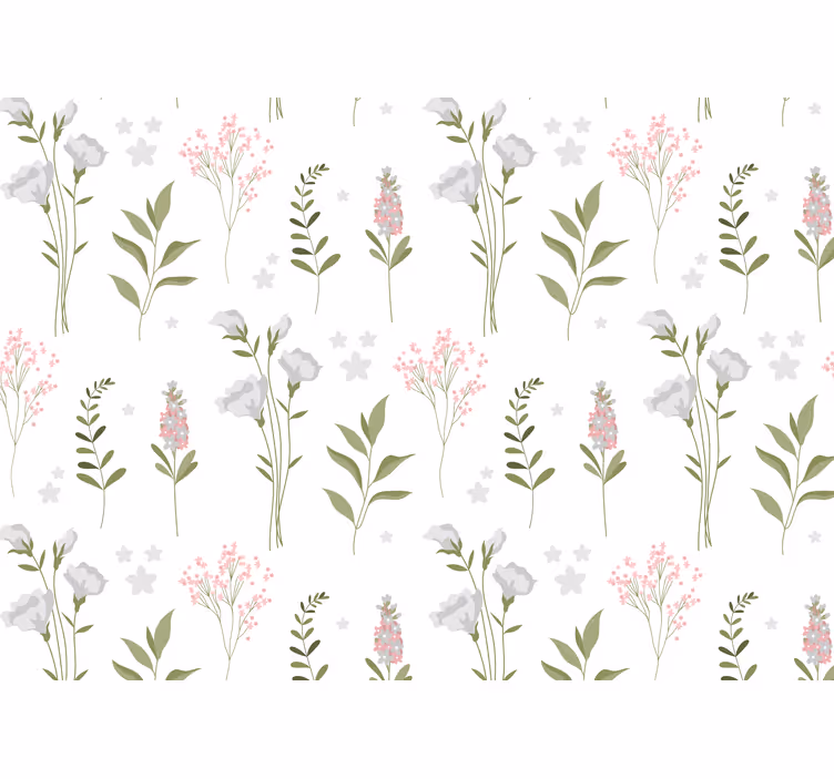 Flower wall mural with subtle floral designs - TenStickers