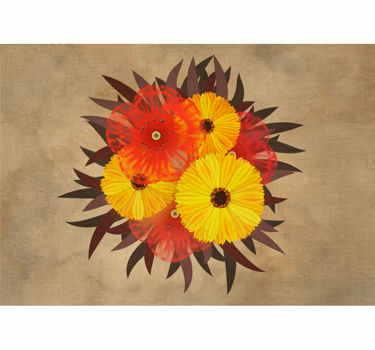 Flower wall mural lively blossom display - TenStickers